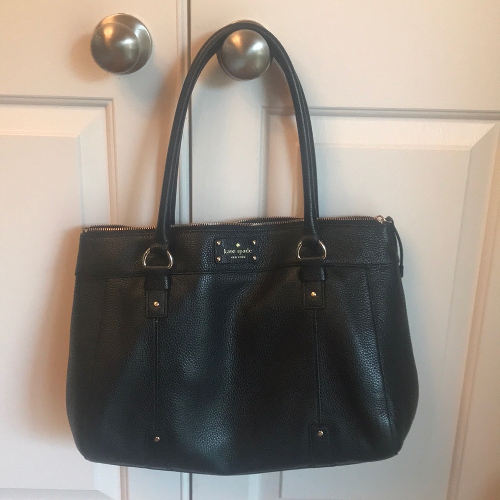 Authentic Kate Spade Black Zipper Top Tote